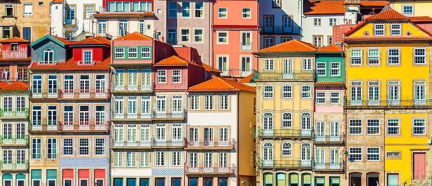 Colorful houses on the Douro River in Porto, Portugal