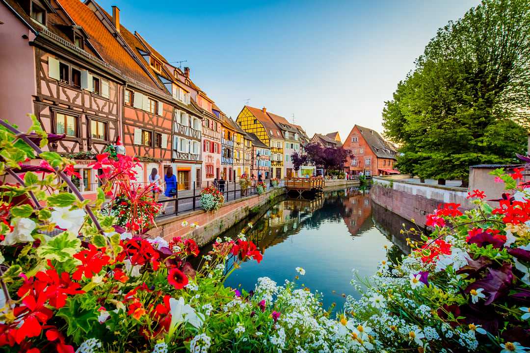 Colorful houses and streets in Colmar, France