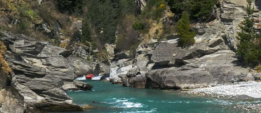 Go down the Shotover River by jet boat, Queenstown, New Zealand Go down the Shotover River by jet boat, Queenstown, New Zealand