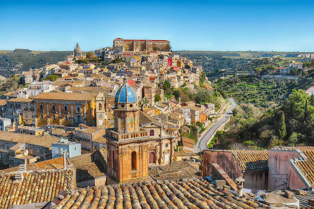Old baroque town of Ragusa in Sicily, Italy