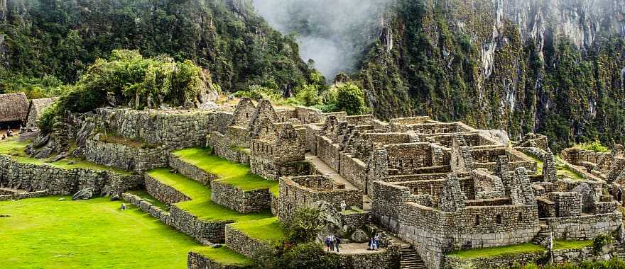 View of the ancient city of Machu Picchu in Peru