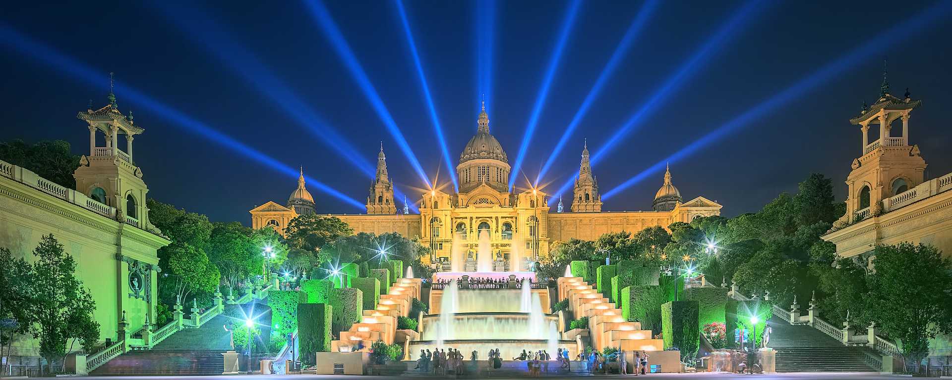 Lght show in Barcelona, Spain