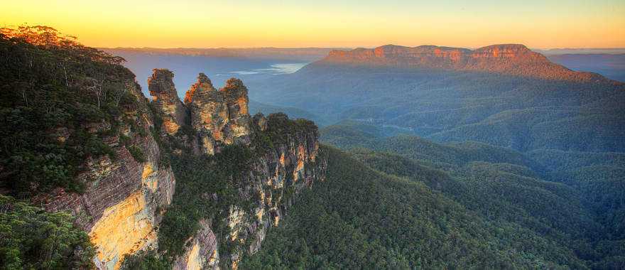 View of the Three Sisters in the Blue Mountains of New South Wales, Australia