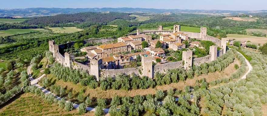 Medieval Town of Monteriggioni in Tuscany, Italy Monteriggioni, medieval town on a hill in Tuscany, Italy