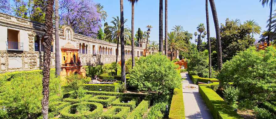 The gardens of the Real Alcazar Palace in Sevilla.