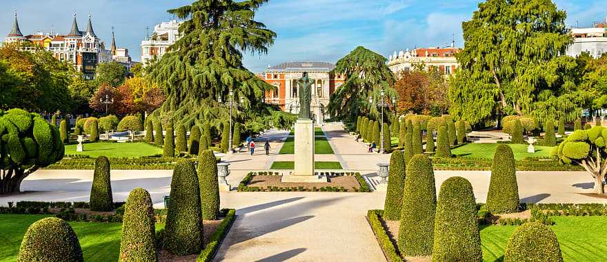 The Parterre garden in the Buen Retiro Park Madrid, Spain.