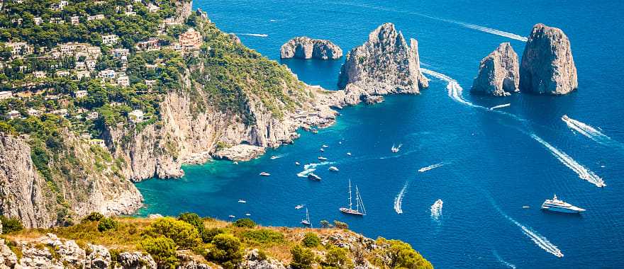 View of Capri Island in Italy