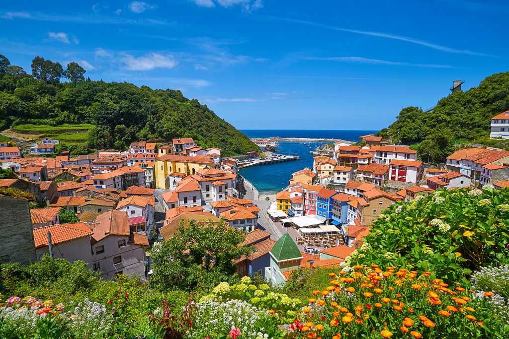 Seaside town of Cudillero in the Asturias region of Spain