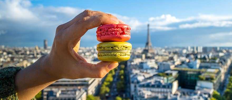 Colorful macaroons in Paris, France