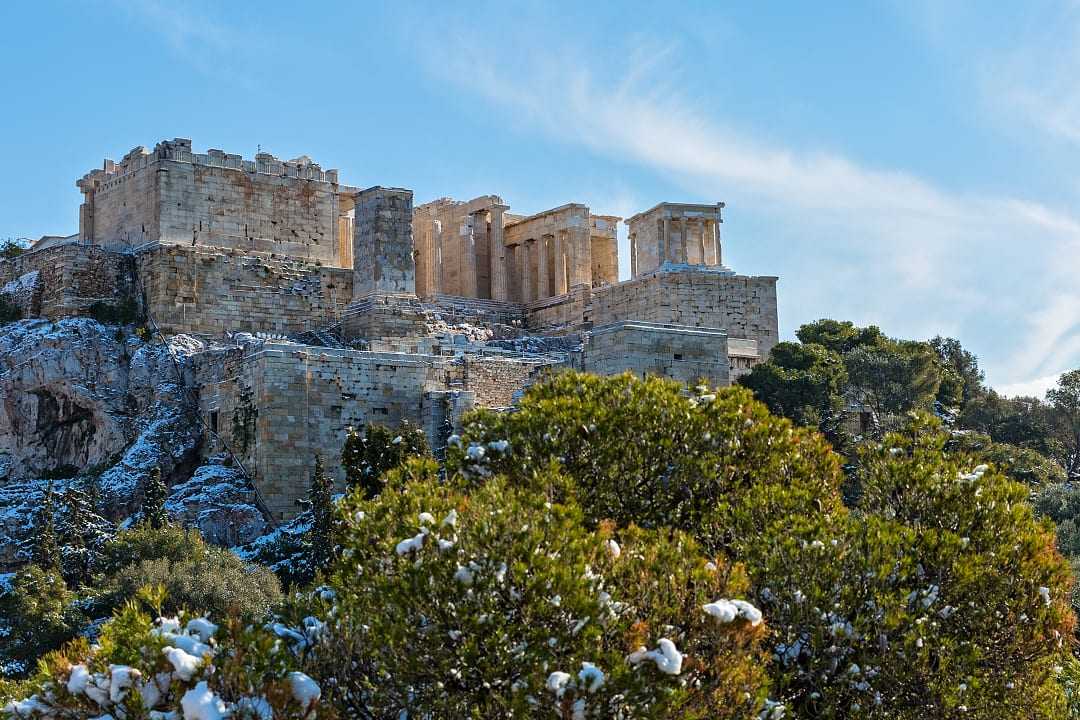 The Acropolis during winter time in Athens, Greece