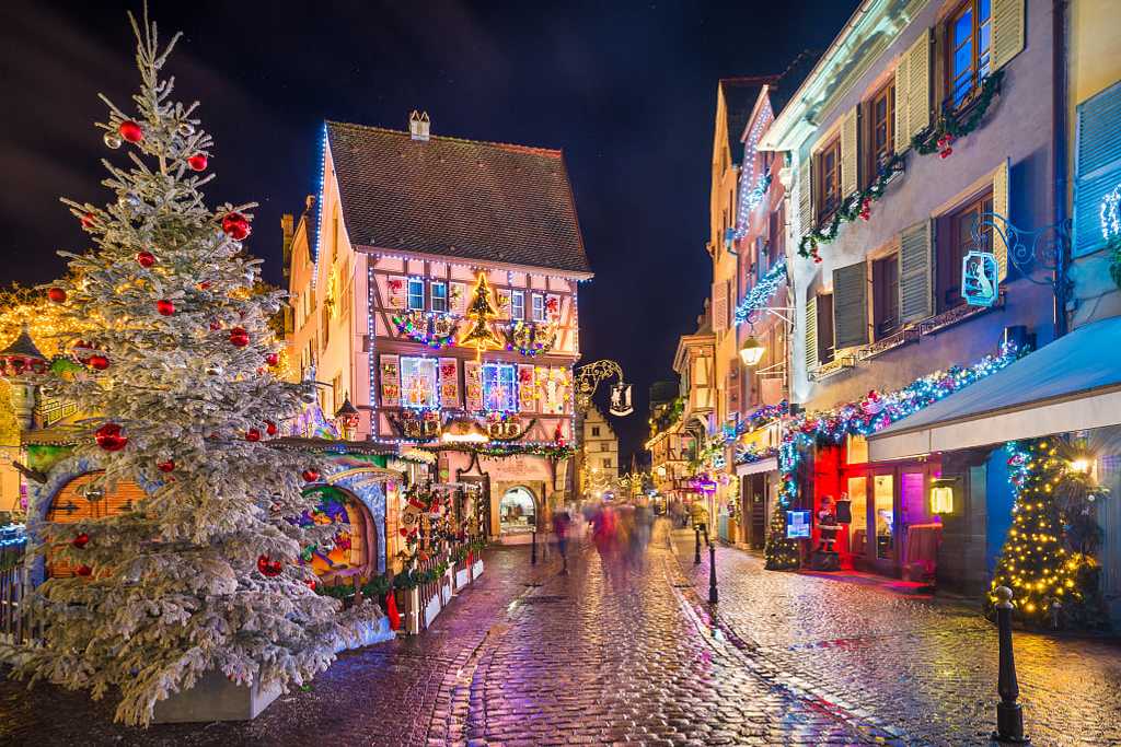 Colmar, France decorated for the Christmas holiday