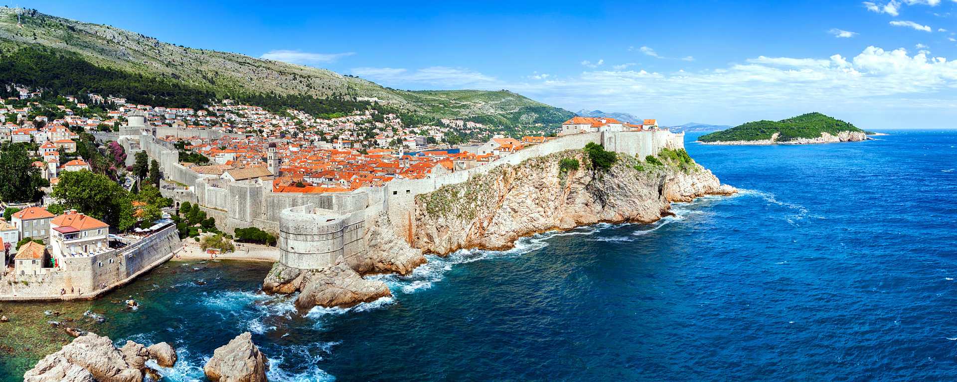 Dubrovnik overlooking the Adriatic Sea on the Dalmatian Coast in Croatia