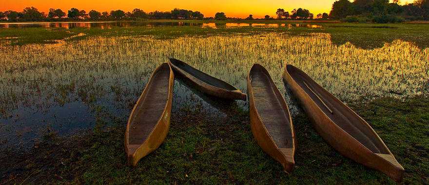 The Okavango Delta at sunset 