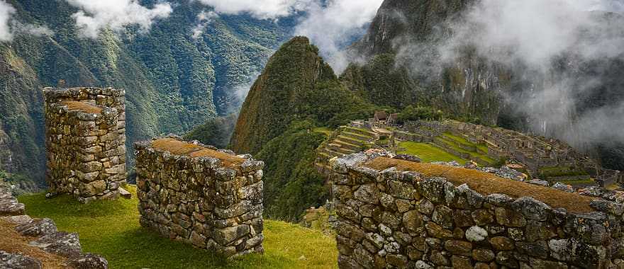 Ruins of the cloud city of Machu Picchu, Peru