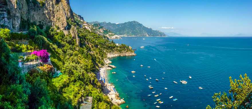 View of the beaches of the south coast of Italy