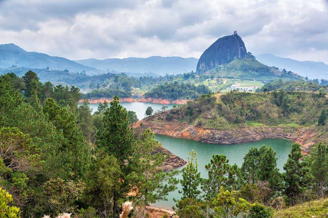 View of The Rock of Guatapé in Antioquia, Medellin, Colombia.