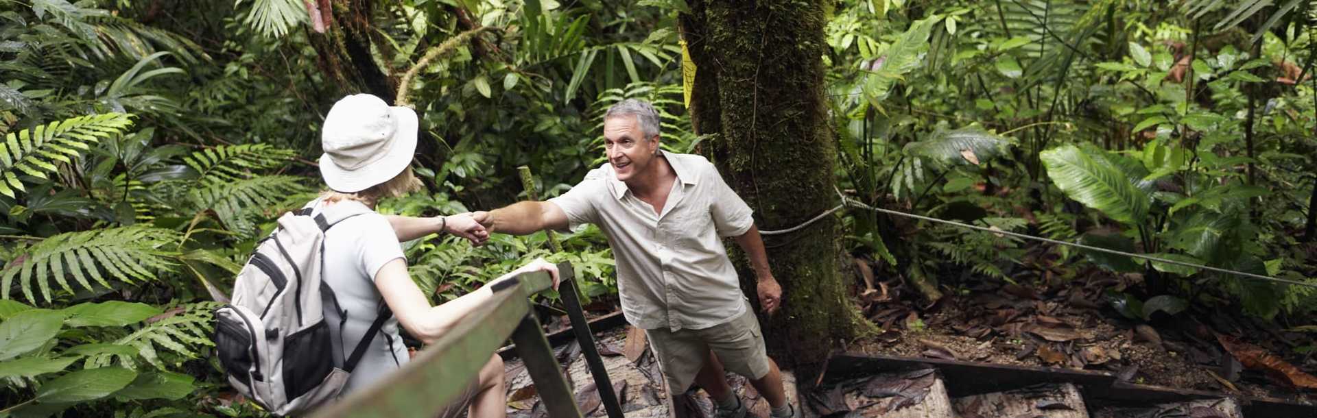 Mature couple hiking in Costa Rica