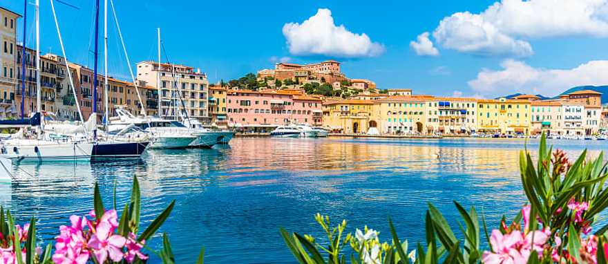 The town and port of Portoferraio on Elba Island, Italy