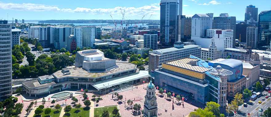 Business district in Auckland, New Zealand