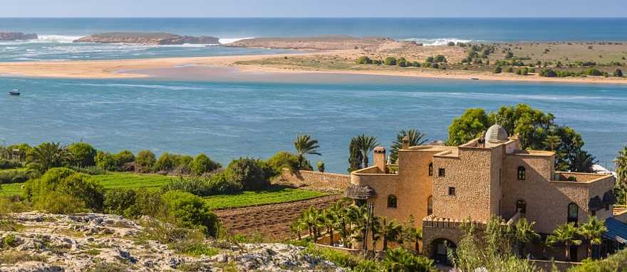 Beach and lagoon in Oualidia, Morocco Beach and lagoon in Oualidia, Morocco