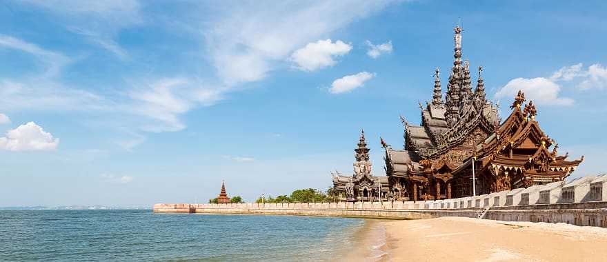 The Sanctuary of Truth on the coast of Pattaya, Thailand.