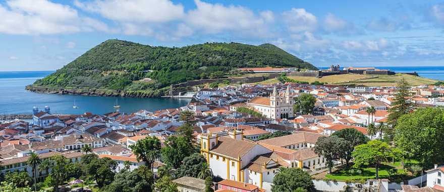 Sunny view of Angra do Heroismo, Terceira Island, Azores Sunny view of Angra do Heroismo, Terceira Island, Azores