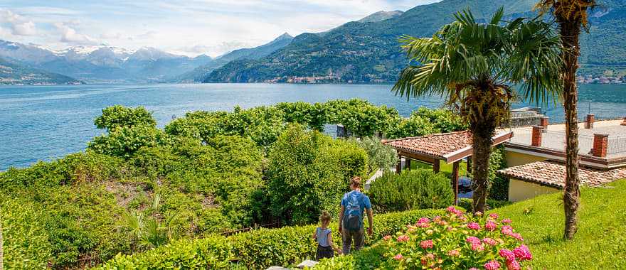 Family at La Punta Spartivento in Bellagio, Lake Como, Italy