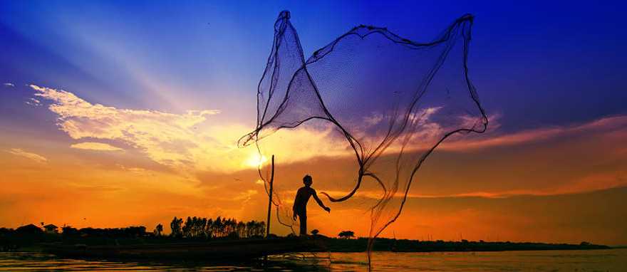 Mekong river during sunset Beautiful views of the Mekong river during sunset