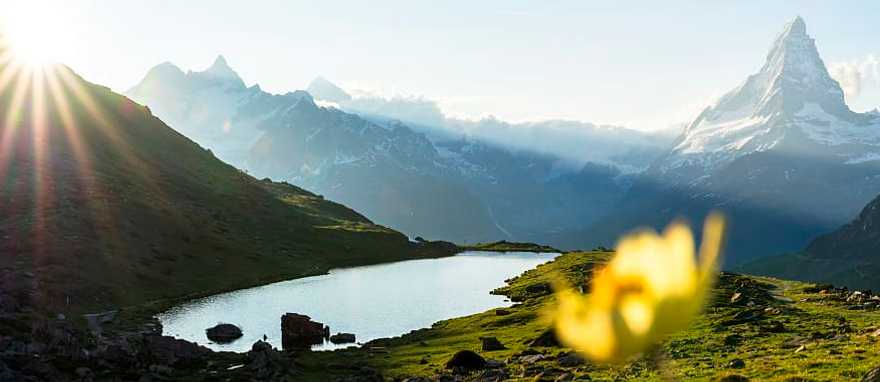 Snow-covered slopes and Materhorn mountain, Zermatt, Switzerland