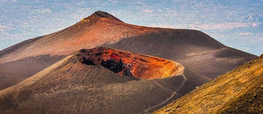 Crater of Etna, the highest active volcano in Europe Crater of Etna, the highest active volcano in Europe