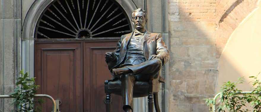 Giacomo Puccini monument in Luca, Italy