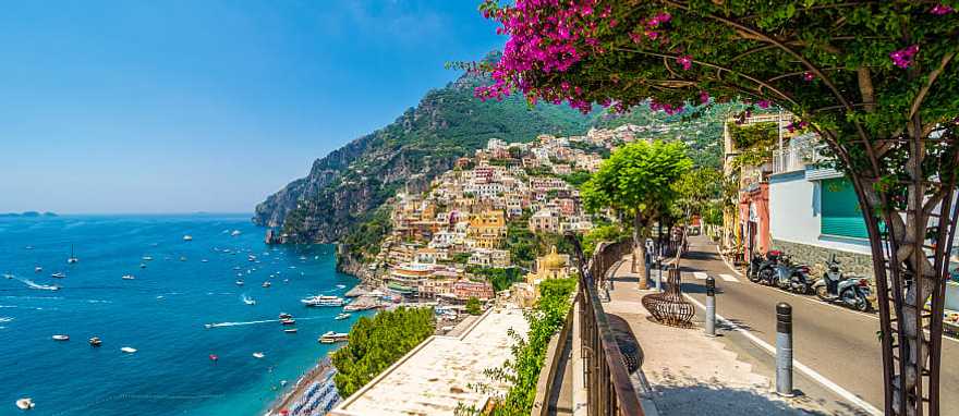 Wonderful view of the Positano promenade in Italy Wonderful view of the Positano promenade in Italy