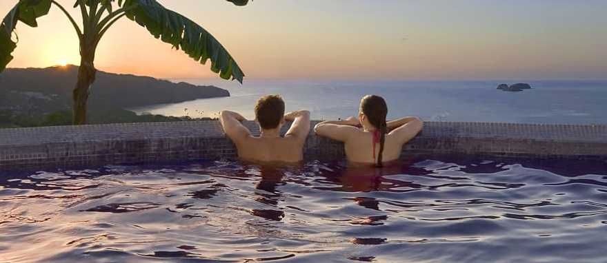Couple enjoying the sunset in Costa Rica