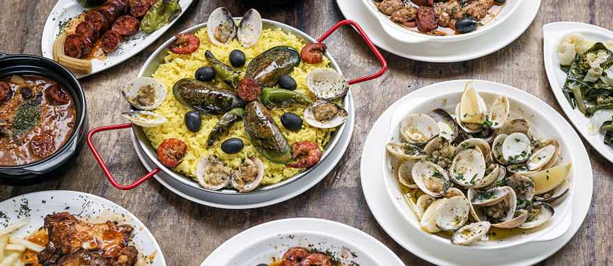 Mixed Portuguese traditional rustic tapas food Mixed Portuguese traditional rustic tapas food