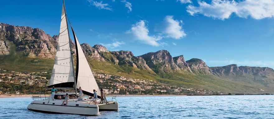 Catamaran in Cape Town, South Africa. Photo courtesy of South Africa Tourism Catamaran excursion in Cape Town, South Africa