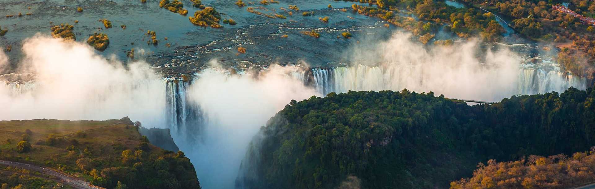 Ariel view of Victoria Falls, Zimbabwe