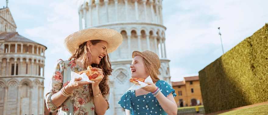Mother and daughter in Pisa, Italy