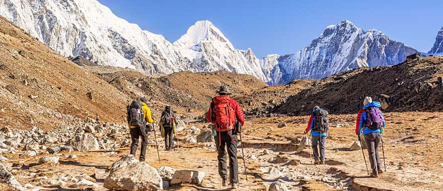 Trekkers on the Everest Base Camp trek, Nepal
