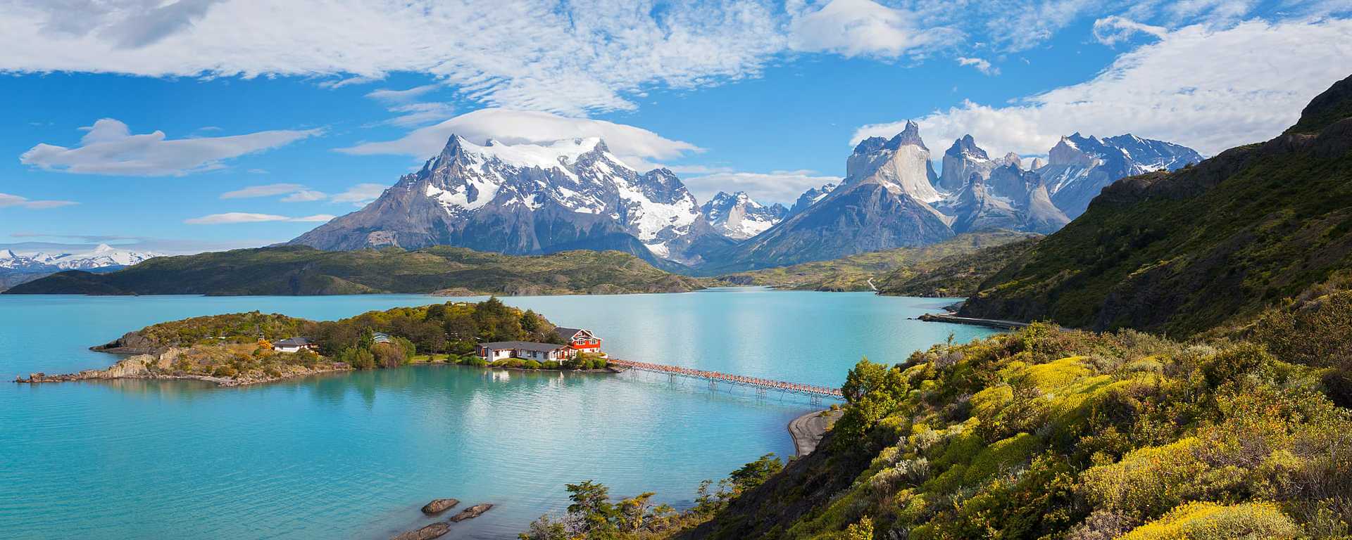 Lake Pehoe in Torres del Paine National Park, Chile