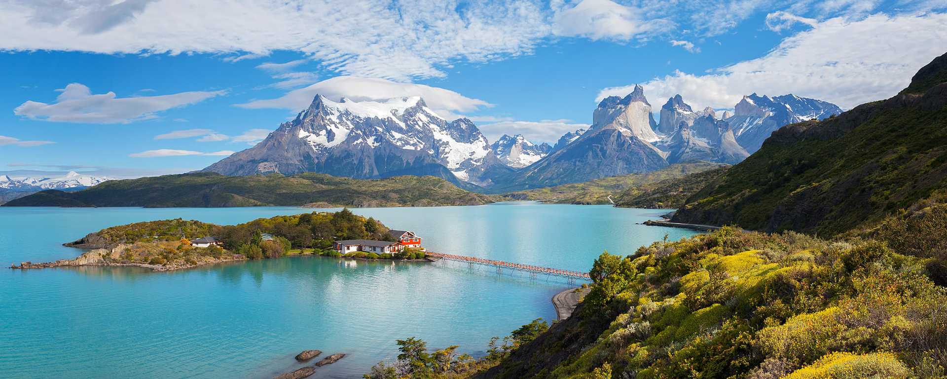 Lake Pehoe in Torres del Paine National Park, Chile
