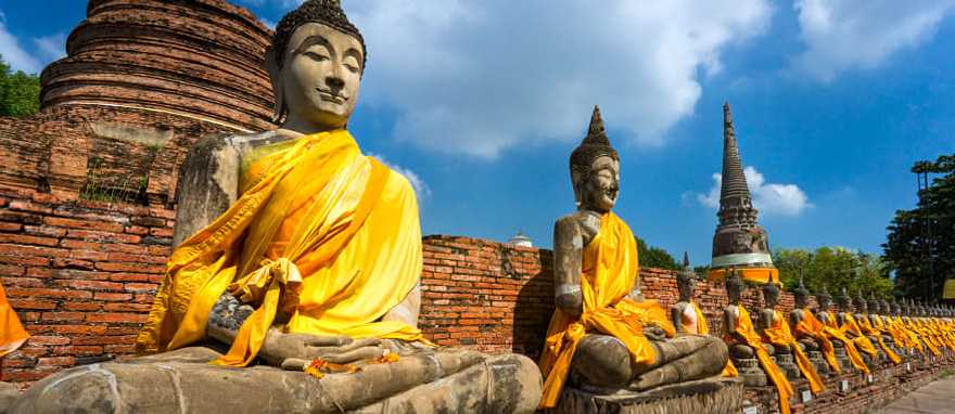 Buddha statues in Ayutthaya ruins in Thailand. Buddha statues in Ayutthaya ruins in Thailand.