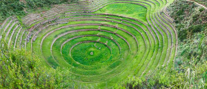 Ancient Inca circular terraces in Peru