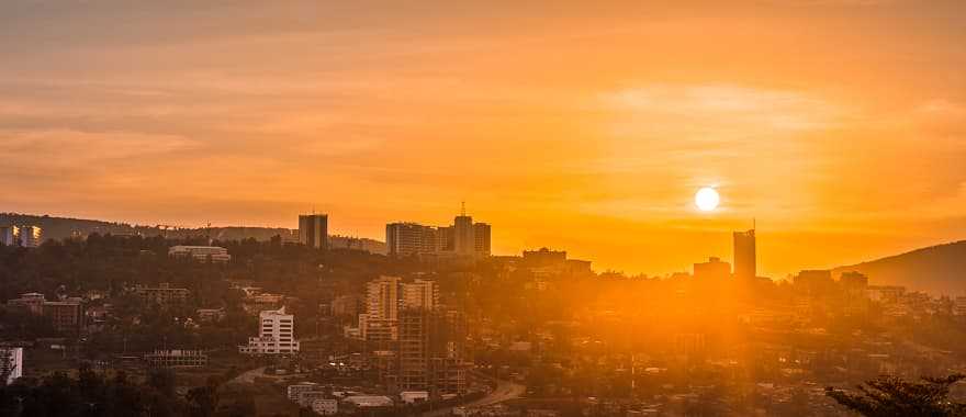 Romantic sunset in Kigali, capital of Rwanda