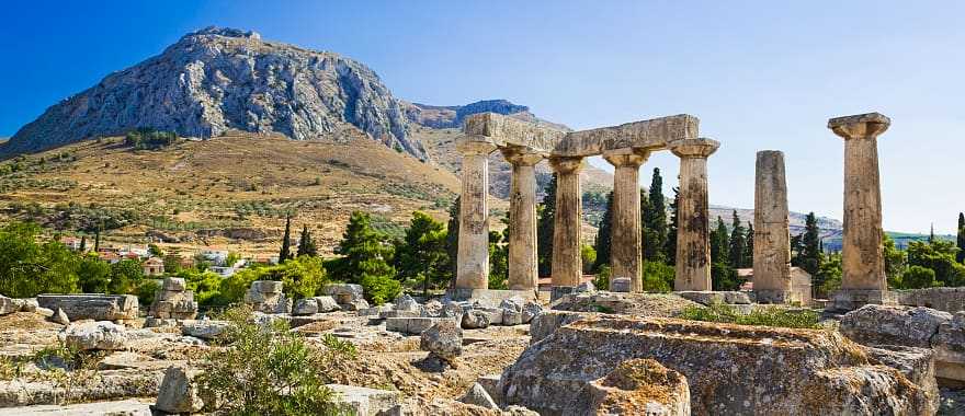 Corinth Temple ruins in Greece