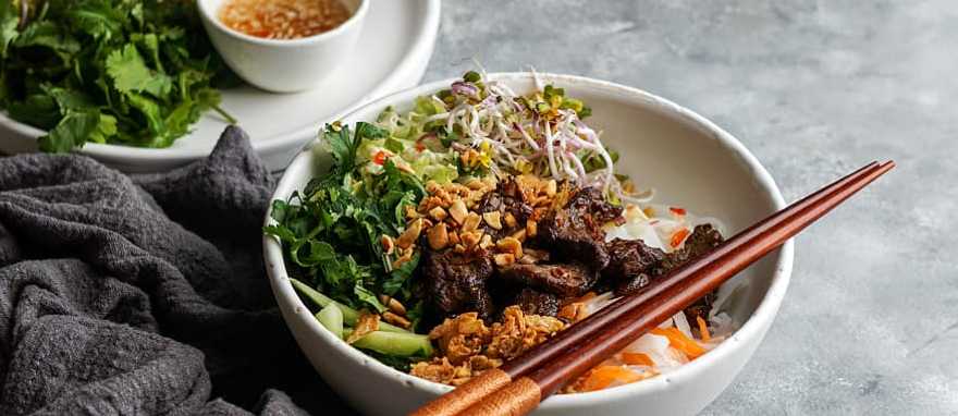 Traditional Vietnamese noodle salad Traditional Vietnamese noodle salad