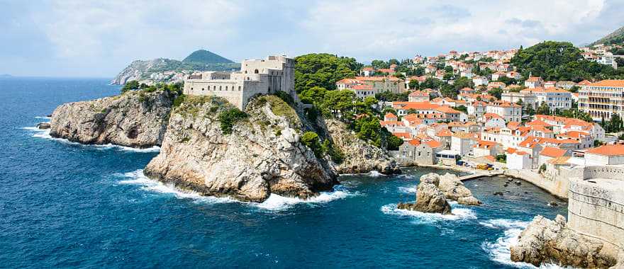 Fortress and old town seaside town of Dubrovnik, Croatia
