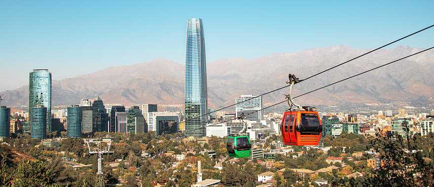 Cable car on San Cristobal Hill, Santiago, Chile