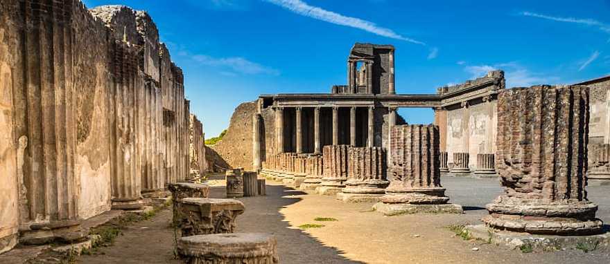 The mysterious ancient Roman city of Pompeii, near Naples, one of the seven wonders of Italy