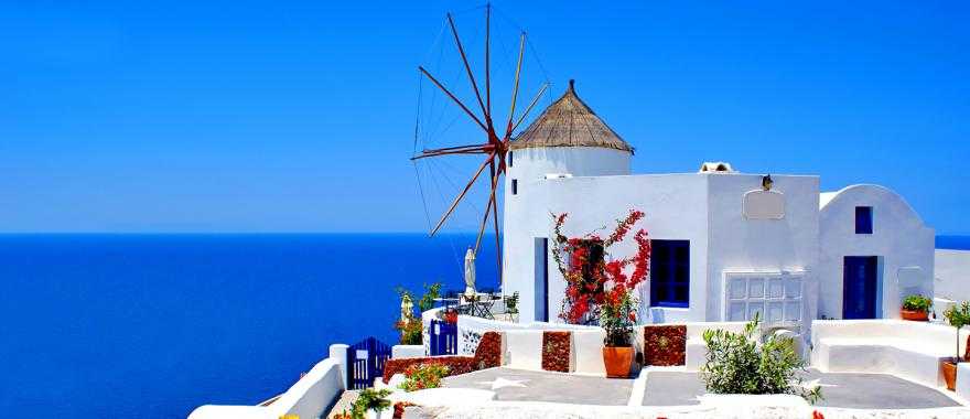 Beautiful windmill villa in Oia, Santorini, Greece