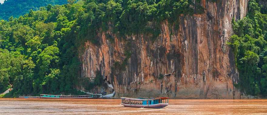 Pak Ou buddhist caves Tam ting  and Mekong River